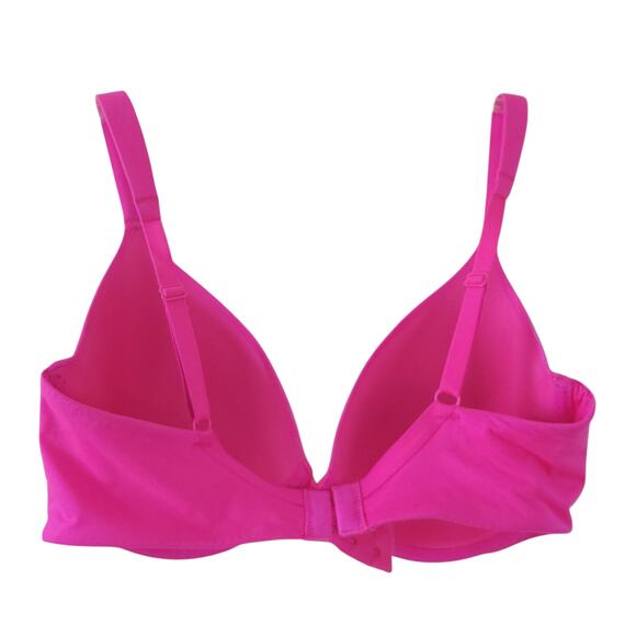 Victoria's Secret Lined Perfect Coverage Bra 34DD Hot Pink Underwire Excellent - Picture 2 of 3